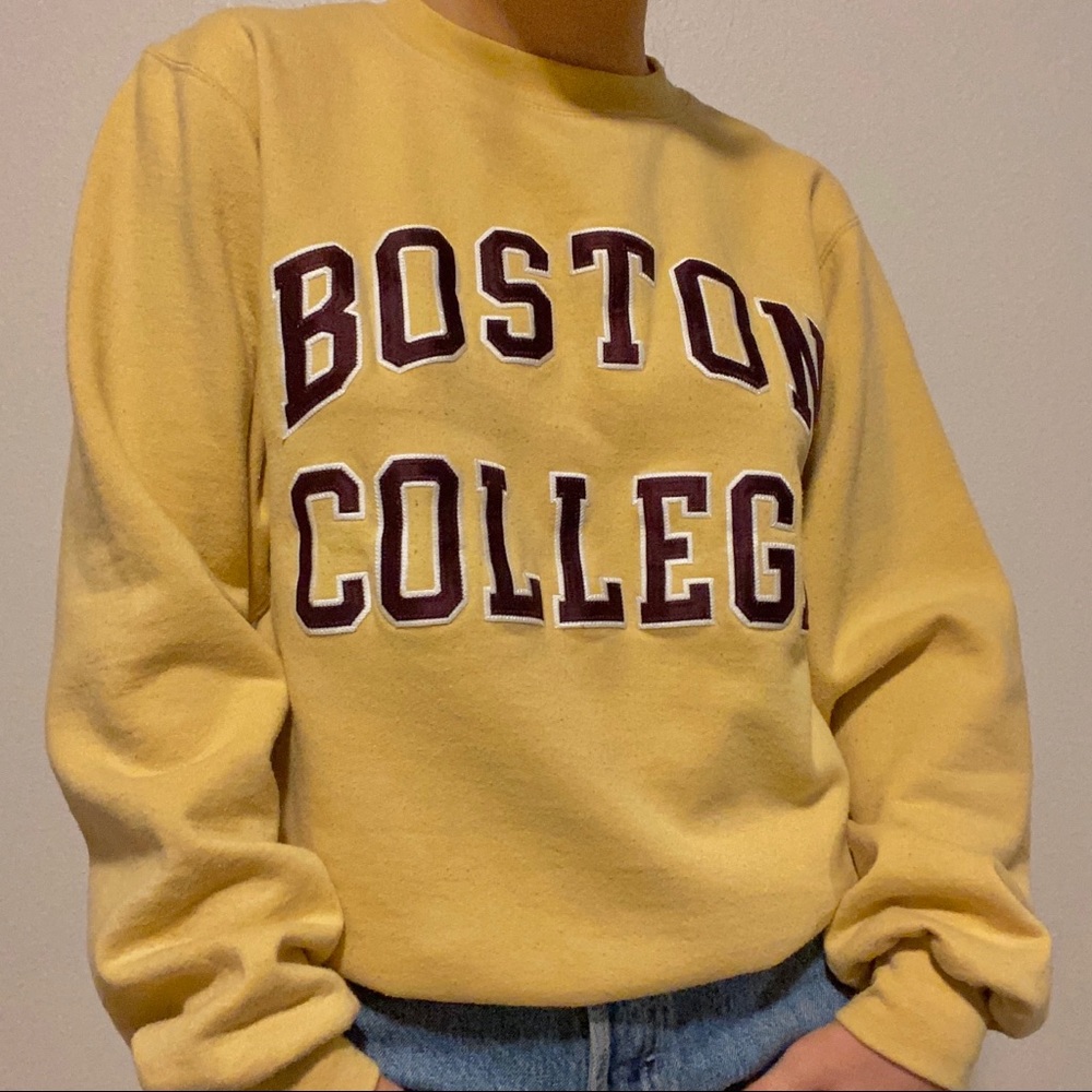 yellow boston college sweater